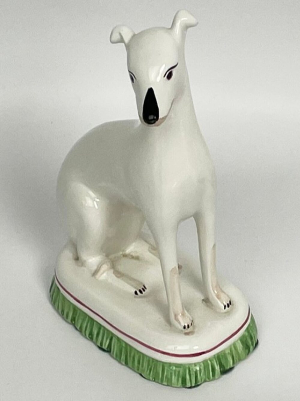 Italian Majolica Whippet Figurine Pair VTG